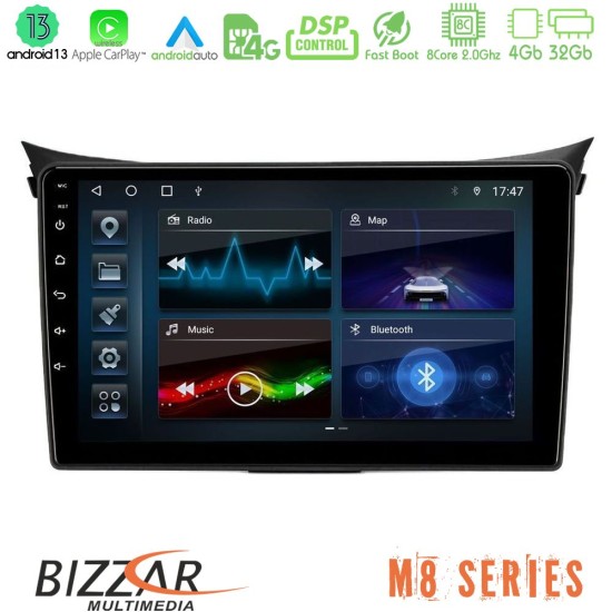 Bizzar M8 Series Hyundai i30 2012-2017 8Core Android13 4+32GB Navigation Multimedia Tablet 9"