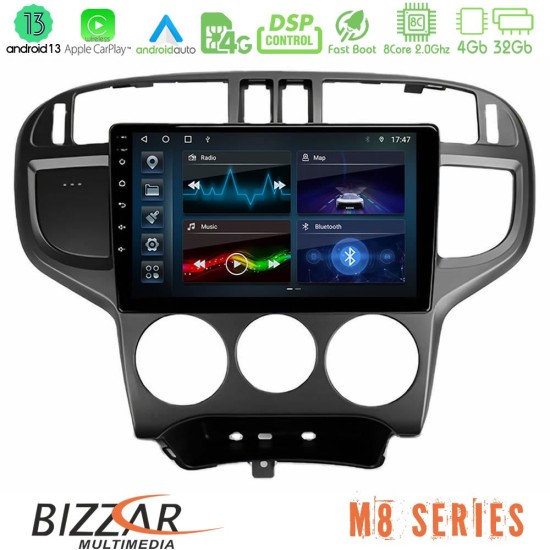 Bizzar M8 Series Hyundai Matrix 2001-2010 8Core Android13 4+32GB Navigation Multimedia Tablet 9"