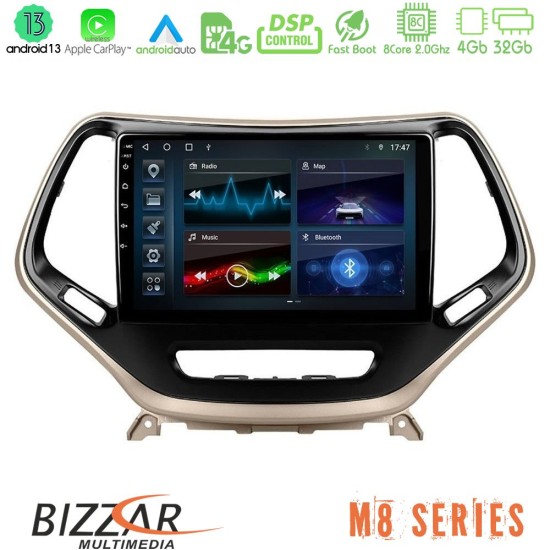 Bizzar M8 Series Jeep Cherokee 2014-2019 8core Android13 4+32GB Navigation Multimedia Tablet 9"