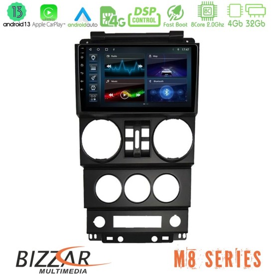 Bizzar M8 Series Jeep Wrangler 2008-2010 8core Android13 4+32GB Navigation Multimedia Tablet 9"