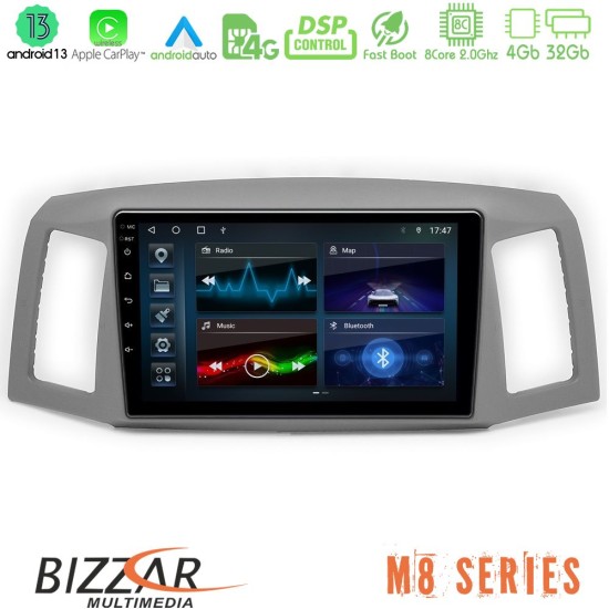 Bizzar M8 Series Jeep Grand Cherokee 2005-2007 8core Android13 4+32GB Navigation Multimedia Tablet 10"