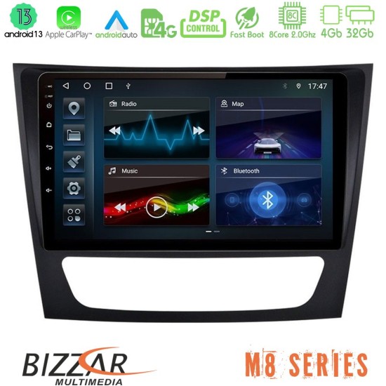 Bizzar M8 Series Mercedes E Class / CLS Class 8core Android13 4+32GB Navigation Multimedia 9"