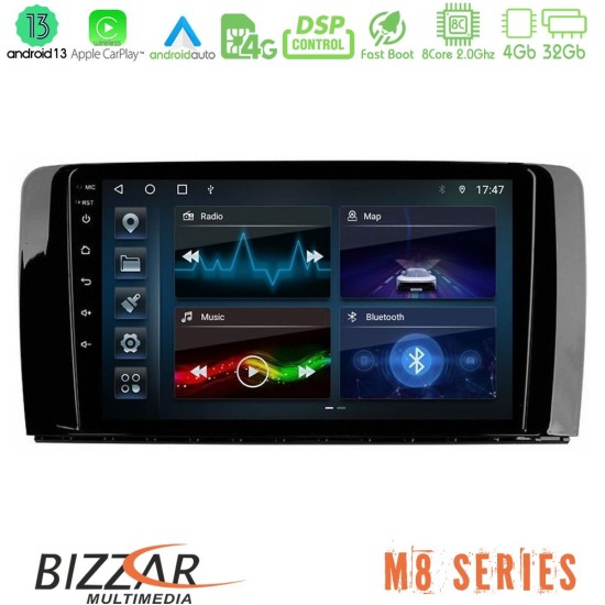 Bizzar M8 Series Mercedes R Class 8core Android13 4+32GB Navigation Multimedia Tablet 9"