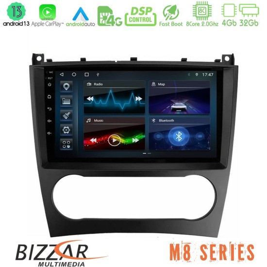 Bizzar M8 Series Mercedes W203 Facelift 8core Android13 4+32GB Navigation Multimedia Tablet 9"