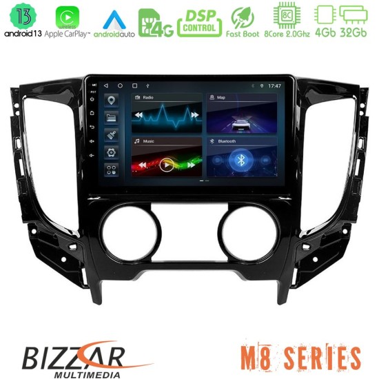 Bizzar M8 Series Mitsubishi L200 2016-> & Fiat Fullback (Manual A/C) 8core Android13 4+32GB Navigation Multimedia Tablet 9"