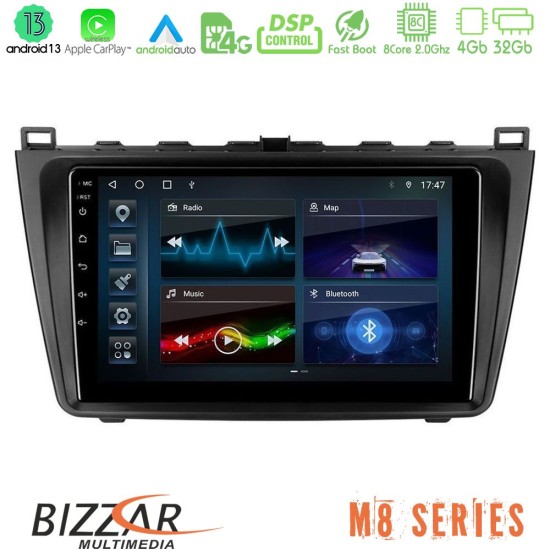 Bizzar M8 Series Mazda 6 2008-2012 8core Android13 4+32GB Navigation Multimedia Tablet 9"