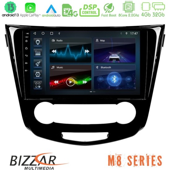 Bizzar M8 Series Nissan Qashqai J11 (Manual A/C) 8core Android13 4+32GB Navigation Multimedia Tablet 10"