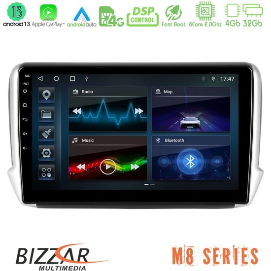 Bizzar M8 Series Peugeot 208/2008 8core Android13 4+32GB Navigation Multimedia Tablet 10"