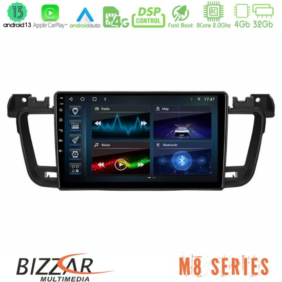 Bizzar M8 Series Peugeot 508 2010-2018 8core Android13 4+32GB Navigation Multimedia Tablet 9"