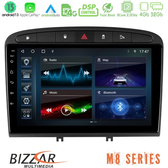 Bizzar M8 Series Peugeot 308/RCZ 8core Android13 4+32GB Navigation Multimedia Tablet 9"