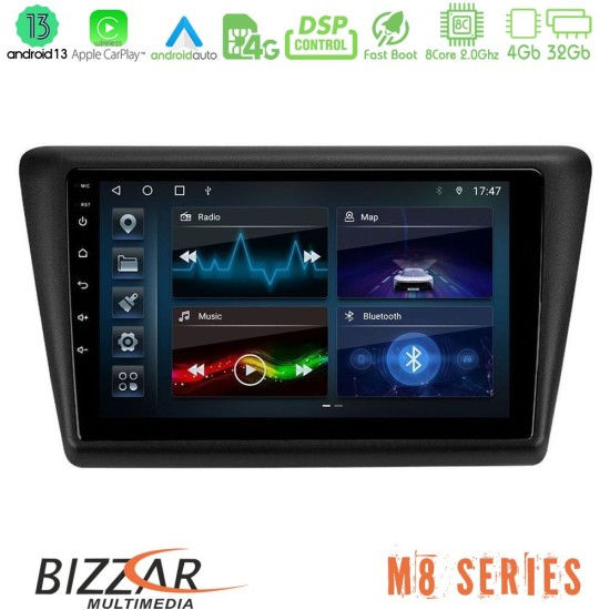 Bizzar M8 Series Skoda Rapid 2013-2017 8core Android13 4+32GB Navigation Multimedia Tablet 9"