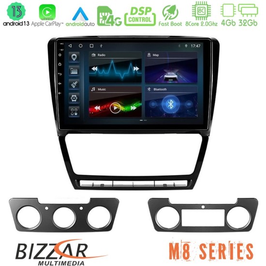 Bizzar M8 Series Skoda Octavia 5 8core Android13 4+32GB Navigation Multimedia Tablet 10"