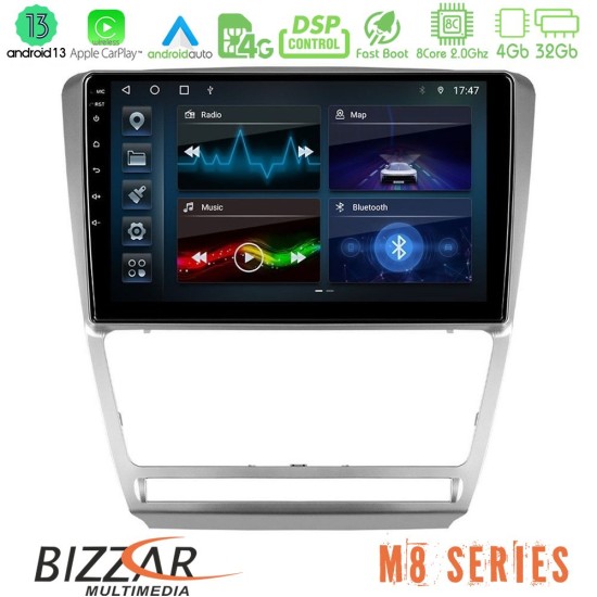 Bizzar M8 Series Skoda Octavia 5 8core Android13 4+32GB Navigation Multimedia Tablet 10"