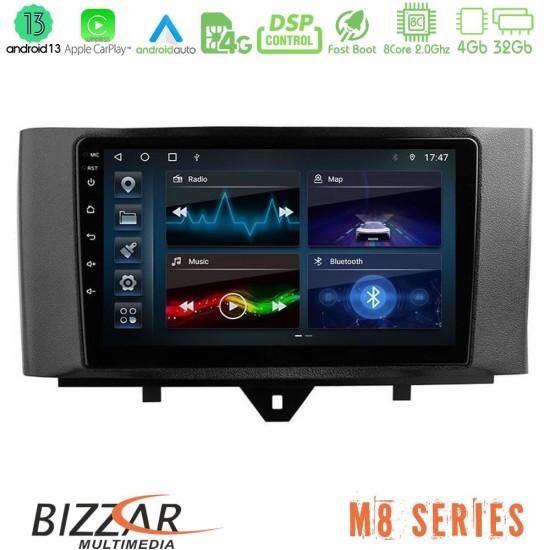 Bizzar M8 Series Smart 451 Facelift 8core Android13 4+32GB Navigation Multimedia Tablet 9"