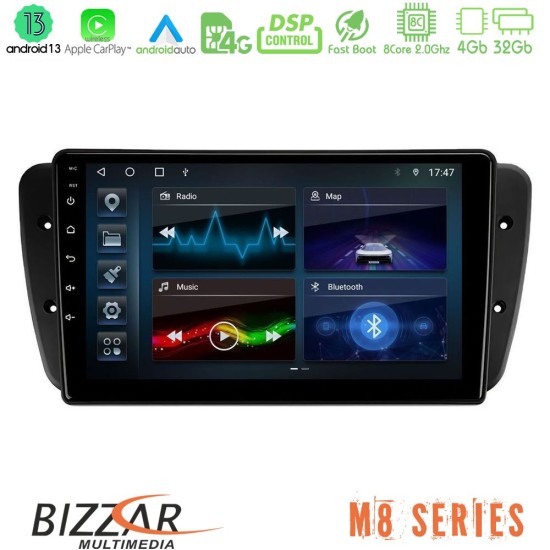 Bizzar M8 Series Seat Ibiza 2008-2012 8Core Android13 4+32GB Navigation Multimedia Tablet 9"