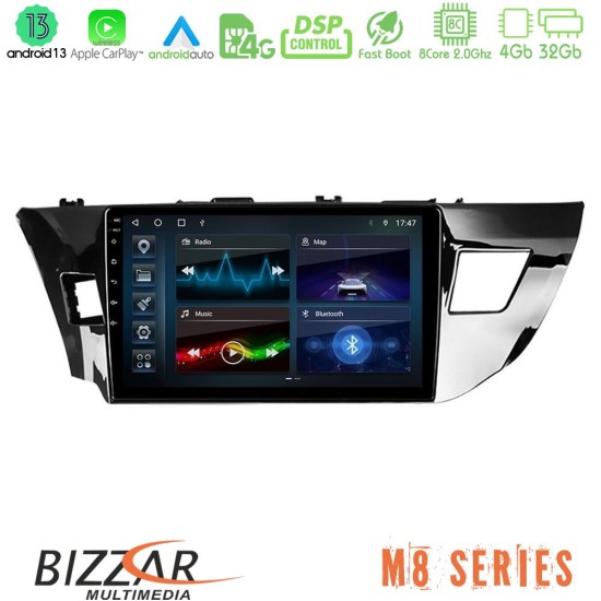 Bizzar M8 Series Toyota Corolla 2014-2016 8core Android13 4+32GB Navigation Multimedia Tablet 10"