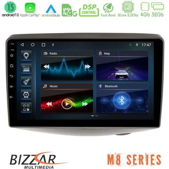 Bizzar M8 Series Toyota Yaris 1999 - 2006 8core Android13 4+32GB Navigation Multimedia Tablet 9"