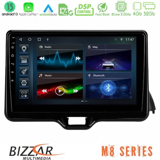 Bizzar M8 Series Toyota Yaris 2020-> 8Core Android13 4+32GB Navigation Multimedia Tablet 9"