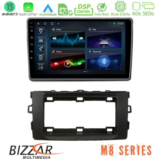 Bizzar M8 Series Toyota Auris 2013-2016 8core Android13 4+32GB Navigation Multimedia Tablet 10"