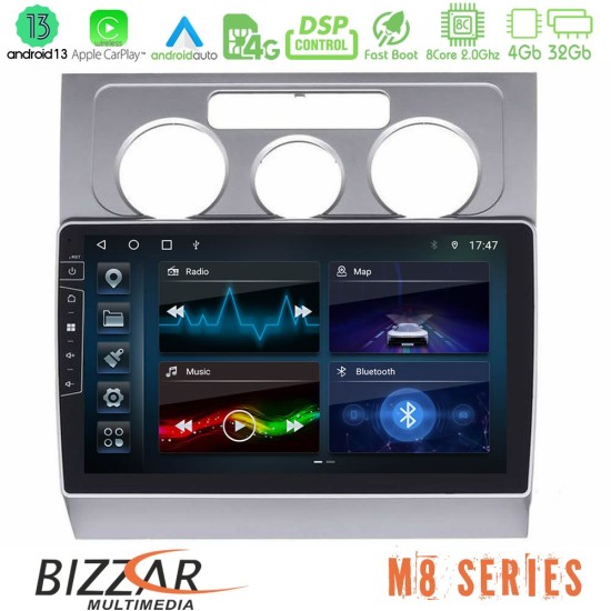 Bizzar M8 Series VW Touran 2003-2011 8Core Android13 4+32GB Navigation Multimedia Tablet 10"