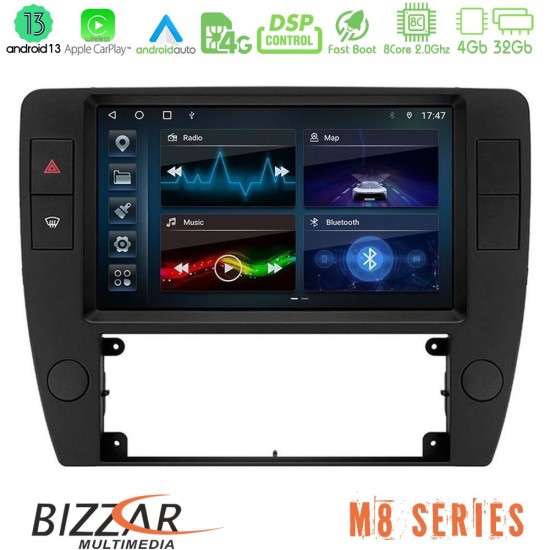 Bizzar M8 VW Passat B5 2001-2005 8core Android13 4+32GB Navigation Multimedia Tablet 9"