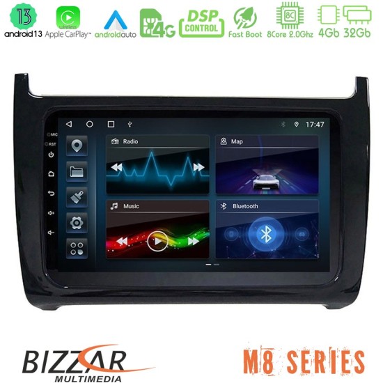 Bizzar M8 Series Vw Polo 8core Android13 4+32GB Navigation Multimedia Tablet 9"