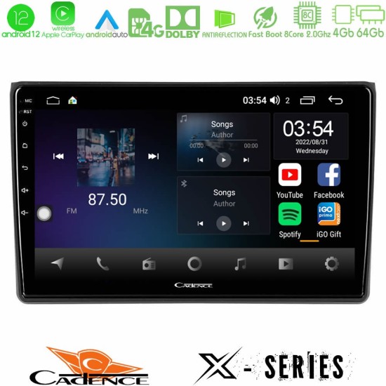 Cadence X Series Audi A4 B7 8core Android12 4+64GB Navigation Multimedia Tablet 9"