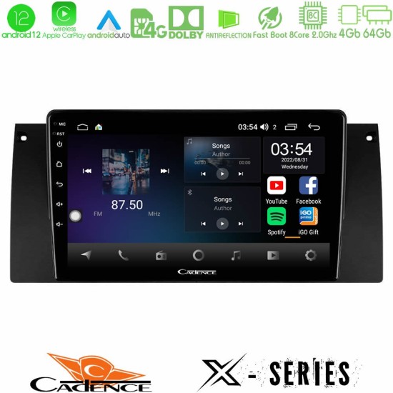 Cadence X Series BMW 5 Series (E39) / X5 (E53) 8core Android12 4+64GB Navigation Multimedia Tablet 9"