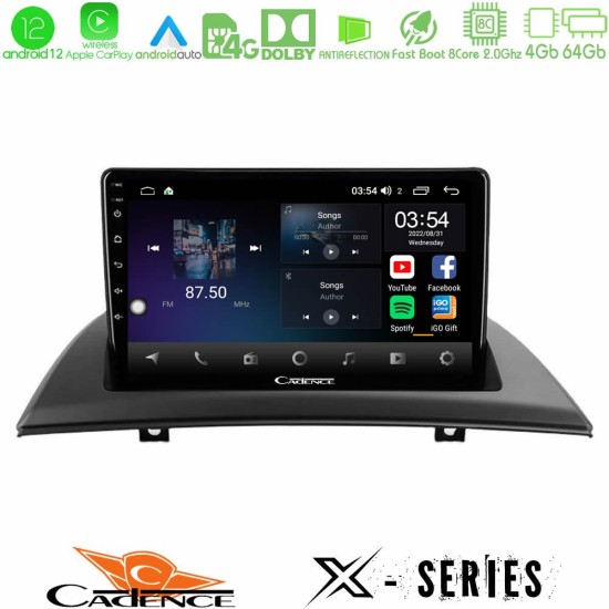 Cadence X Series BMW E83 8Core Android12 4+64GB Navigation Multimedia Tablet 9"