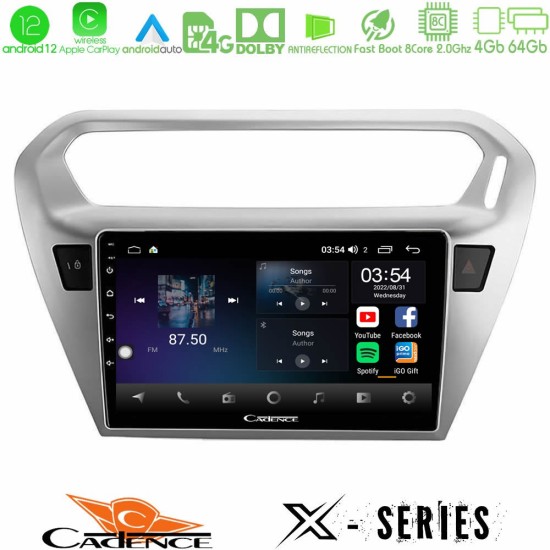 Cadence X Series Citroën C-Elysée / Peugeot 301 8Core Android12 4+64GB Navigation Multimedia Tablet 9"