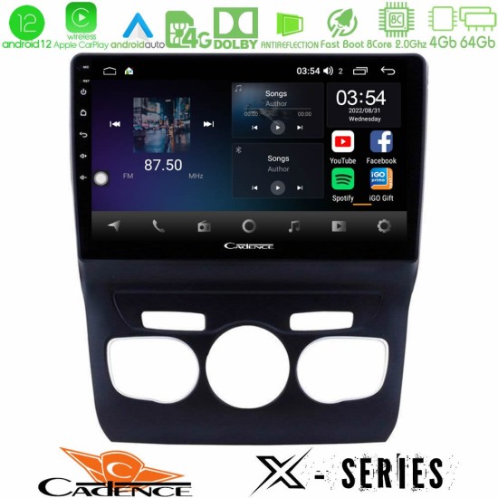 Cadence X Series Citroen C4L 8core Android12 4+64GB Navigation Multimedia Tablet 10"