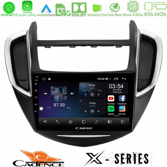 Cadence X Series Chevrolet Trax 2013-2020 8core Android12 4+64GB Navigation Multimedia Tablet 9"