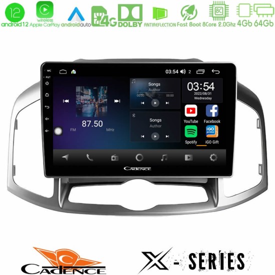 Cadence X Series Chevrolet Captiva 2012-2016 8Core Android12 4+64GB Navigation Multimedia Tablet 9"