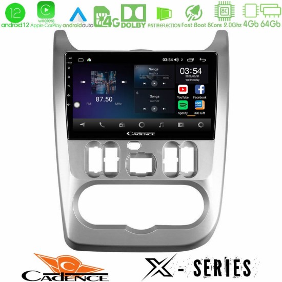 Cadence X Series Dacia Duster/Sandero/Logan 8core Android12 4+64GB Navigation Multimedia Tablet 9"