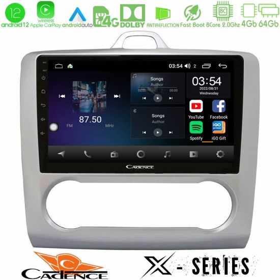 Cadence X Series Ford Focus Auto AC 8core Android12 4+64GB Navigation Multimedia 9"