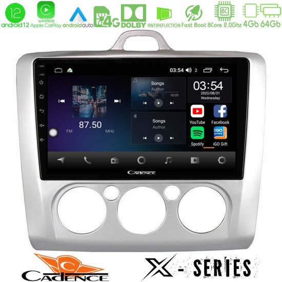 Cadence X Series Ford Focus Manual AC 8core Android12 4+64GB Navigation Multimedia 9"