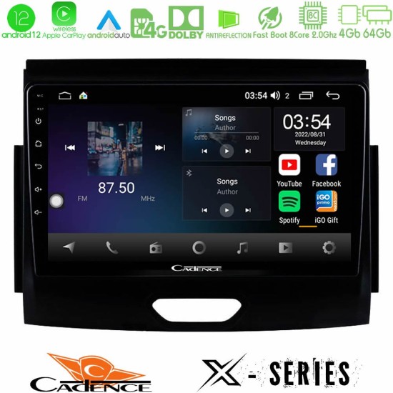 Cadence X Series Ford Ranger 2017-2022 8core Android12 4+64GB Navigation Multimedia Tablet 9"