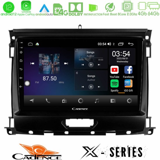 Cadence X Series Ford Ranger 2017-2022 8core Android12 4+64GB Navigation Multimedia Tablet 9"