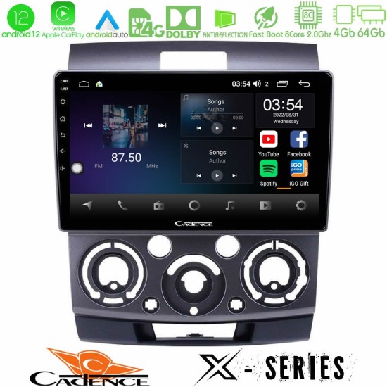 Cadence X Series Ford Ranger/Mazda BT50 8core Android12 4+64GB Navigation Multimedia Tablet 9"