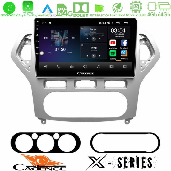 Cadence X Series Ford Mondeo 2007-2010 AUTO A/C 8core Android12 4+64GB Navigation Multimedia Tablet 9"