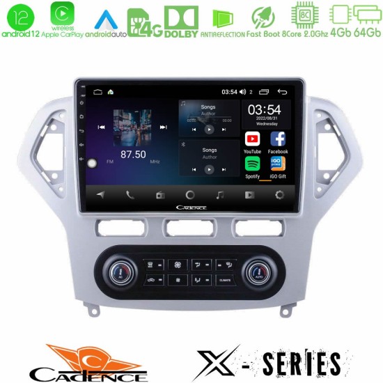 Cadence X Series Ford Mondeo 2007-2011 (Auto A/C) 8Core Android12 4+64GB Navigation Multimedia Tablet 9"