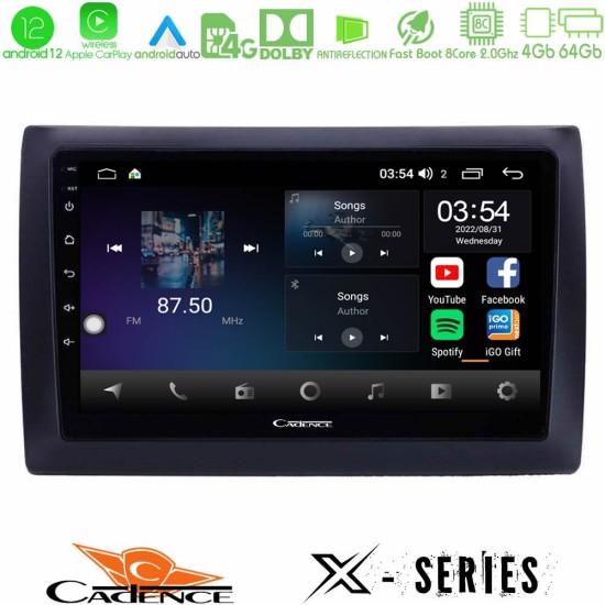 Cadence X Series Fiat Stilo 8core Android12 4+64GB Navigation Multimedia Tablet 9"