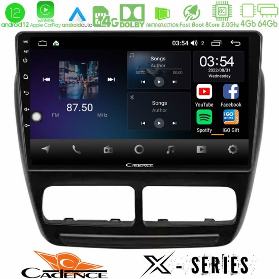 Cadence X Series Fiat Doblo / Opel Combo 2010-2014 8Core Android12 4+64GB Navigation Multimedia Tablet 9"