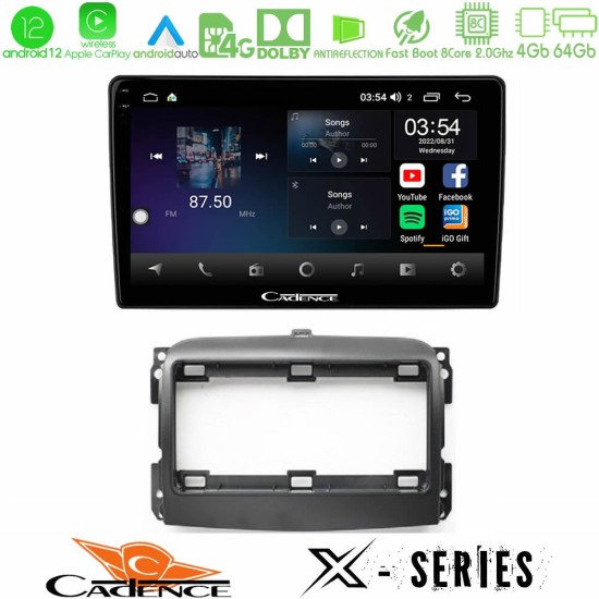 Cadence X Series Fiat 500L 8core Android12 4+64GB Navigation Multimedia Tablet 10"