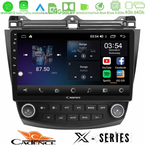 Cadence X Series Honda Accord 2002-2008 8core Android12 4+64GB Navigation Multimedia Tablet 10"