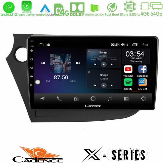 Cadence X Series Honda Insight 2009-2015 8core Android12 4+64GB Navigation Multimedia Tablet 9"