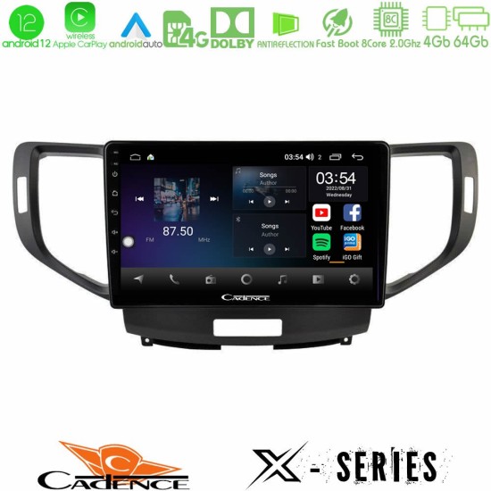 Cadence X Series Honda Accord 2008-2015 8core Android12 4+64GB Navigation Multimedia Tablet 9"