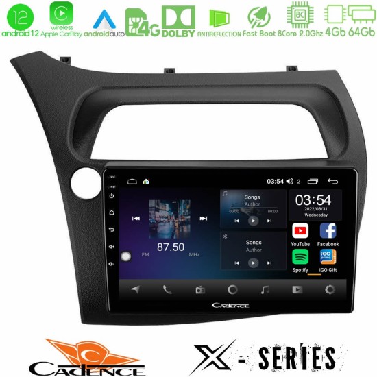 Cadence X Series Honda Civic 8core Android12 4+64GB Navigation Multimedia Tablet 9"