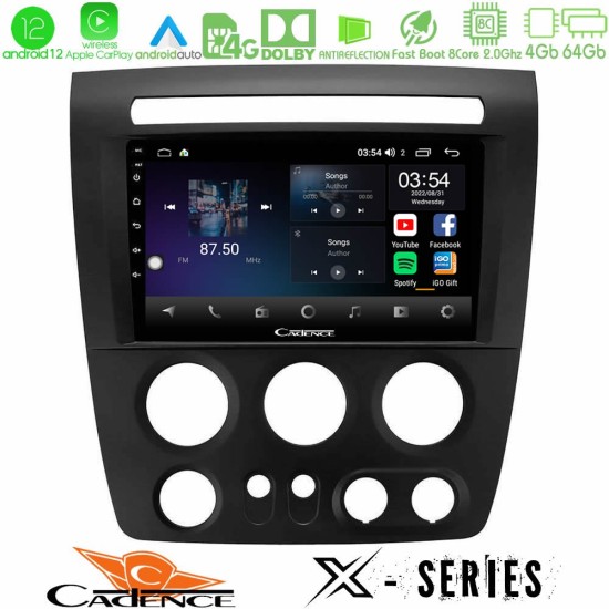 Cadence X Series Hummer H3 2005-2009 8core Android12 4+64GB Navigation Multimedia Tablet 9"