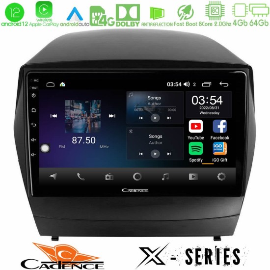 Cadence X Series Hyundai IX35 Auto A/C 8core Android12 4+64GB Navigation Multimedia Tablet 10"